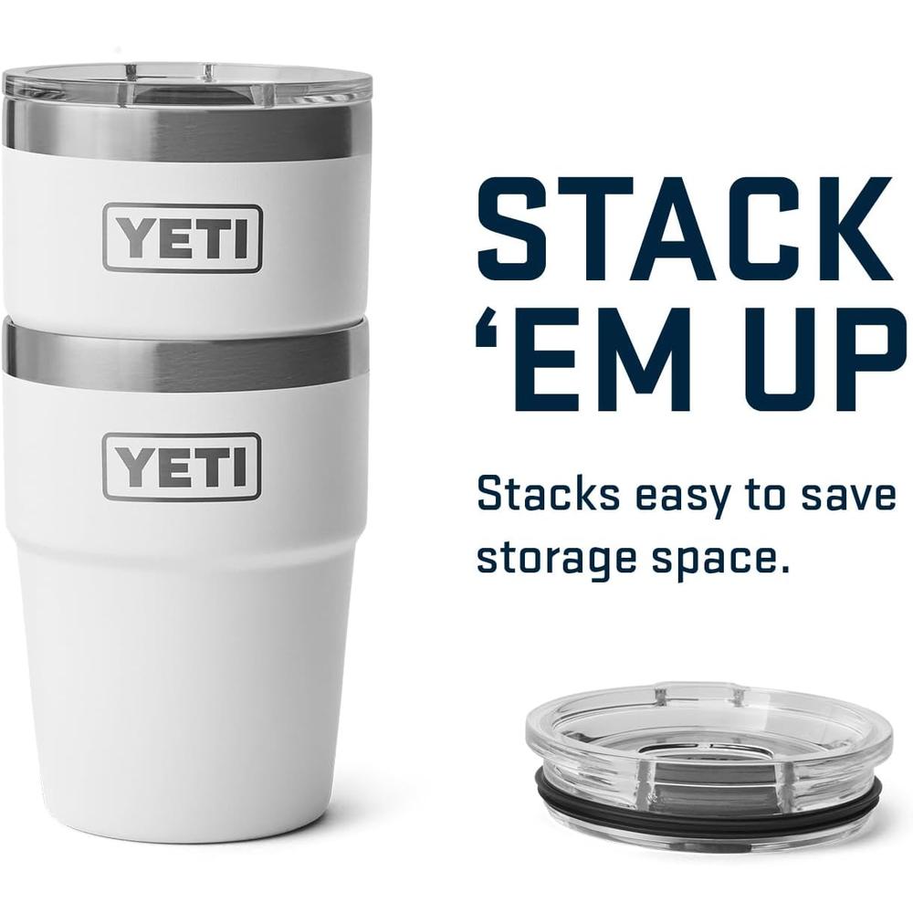 YETI RAMBLER VASO DE 16 OZ DE ACERO INOXIDABLE CON TAPA MAGSLIDER | BLANCO - 6