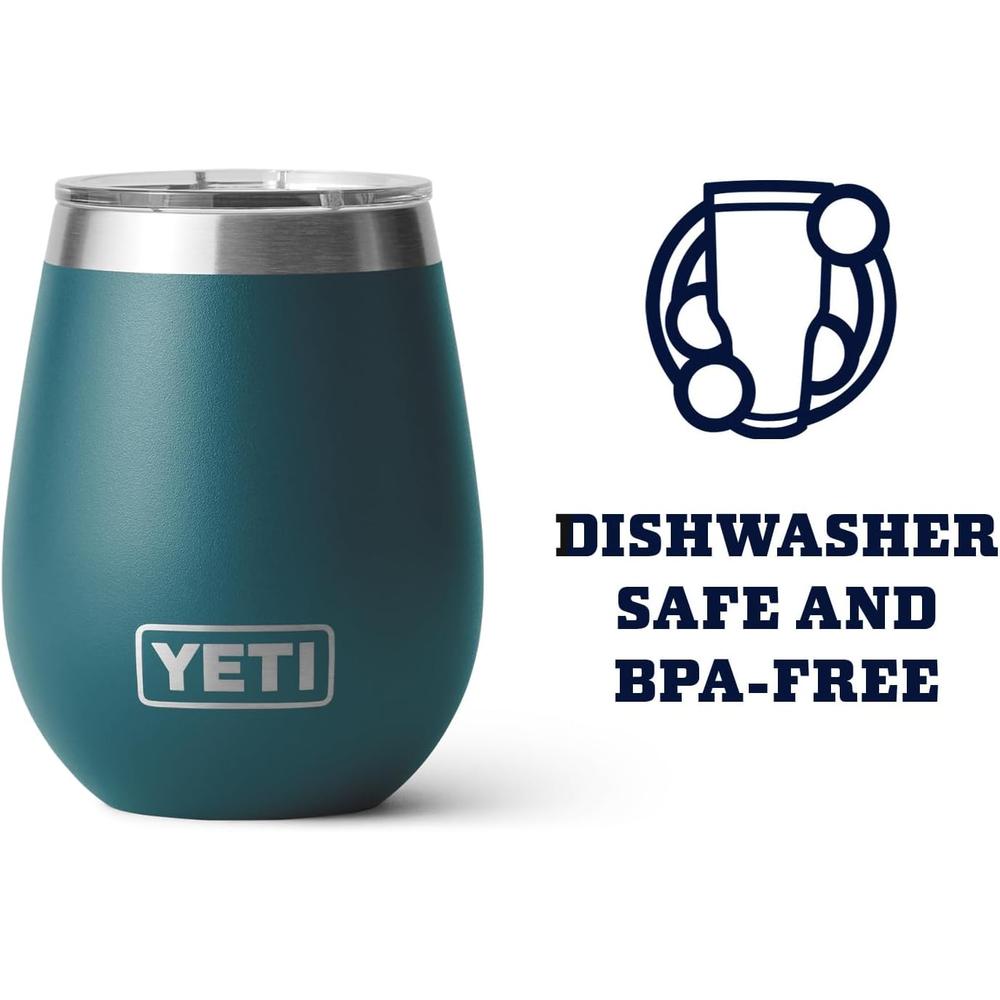 YETI RAMBLER VASO DE VINO DE 10 OZ DE ACERO INOXIDABLE CON TAPA MAGSLIDER | VERDE JADE - 3