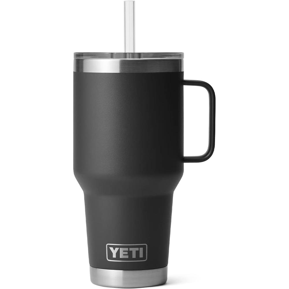 YETI RAMBLER VASO DE 35 OZ DE ACERO INOXIDABLE CON ASA Y TAPA CON SORBETE | NEGRO - 5
