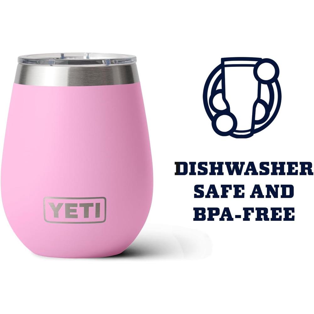 YETI RAMBLER VASO DE VINO DE 10 OZ DE ACERO INOXIDABLE CON TAPA MAGSLIDER | ROSADO - 4