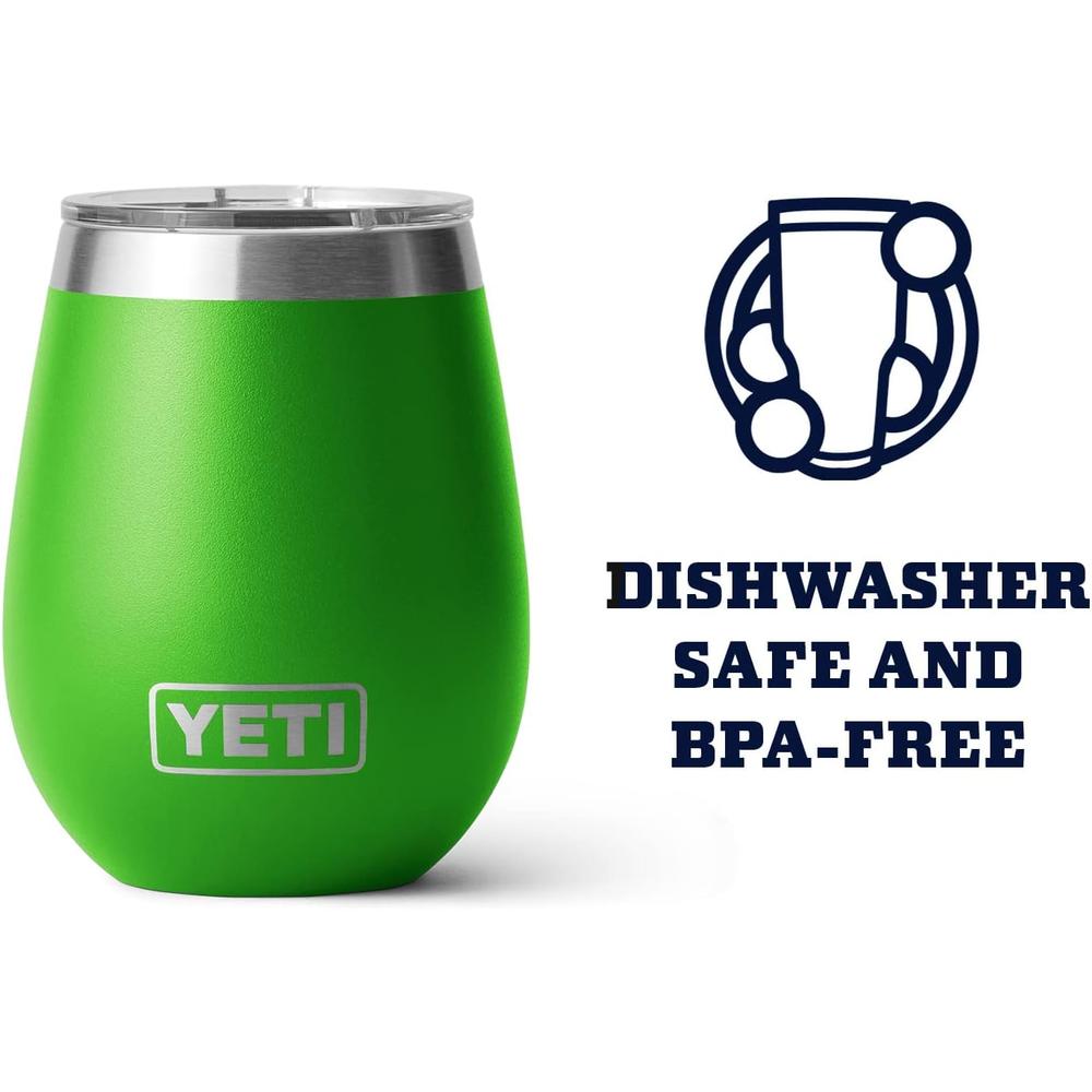 YETI RAMBLER VASO DE VINO DE 10 OZ DE ACERO INOXIDABLE CON TAPA MAGSLIDER | VERDE - 4