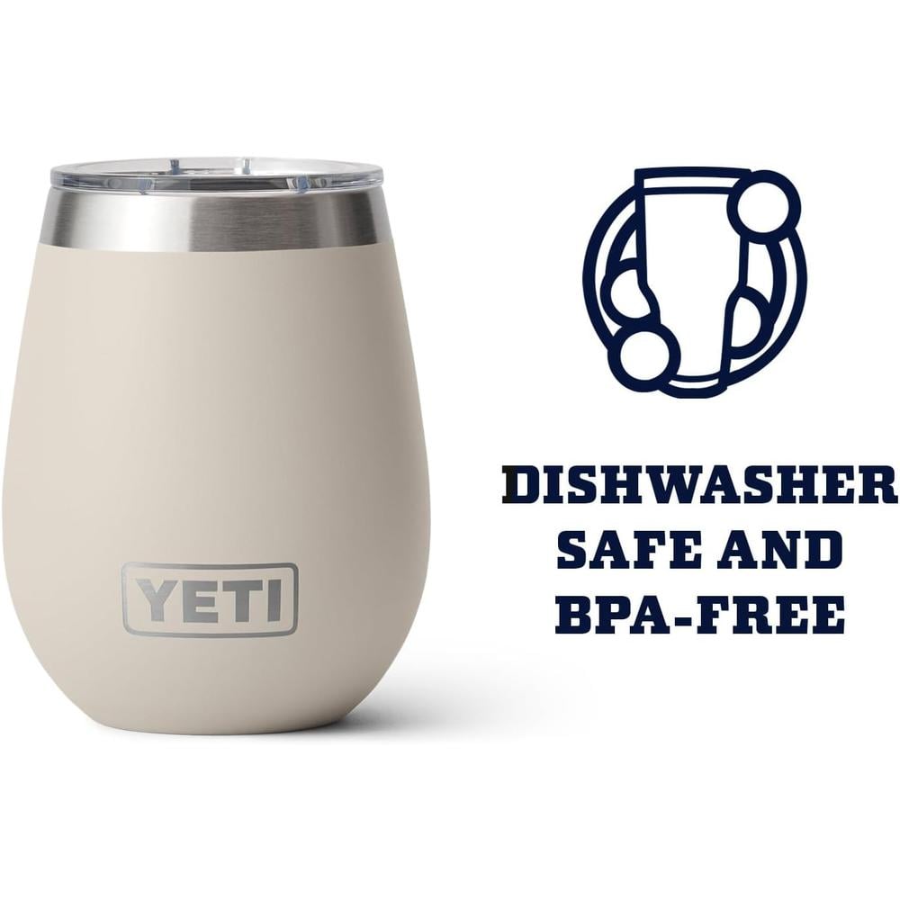 YETI RAMBLER VASO DE VINO DE 10 OZ DE ACERO INOXIDABLE CON TAPA MAGSLIDER | CREMA - 3