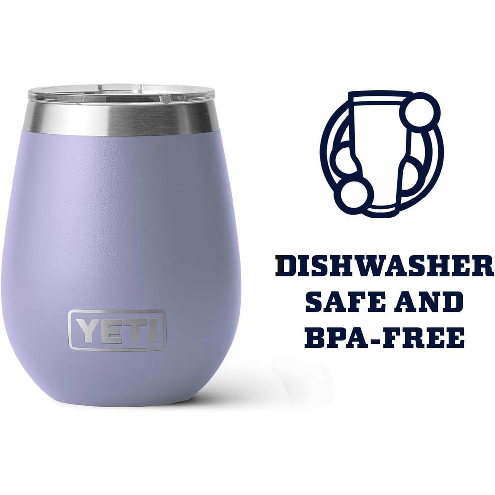 YETI RAMBLER VASO DE VINO DE 10 OZ DE ACERO INOXIDABLE CON TAPA MAGSLIDER | LILA - 4