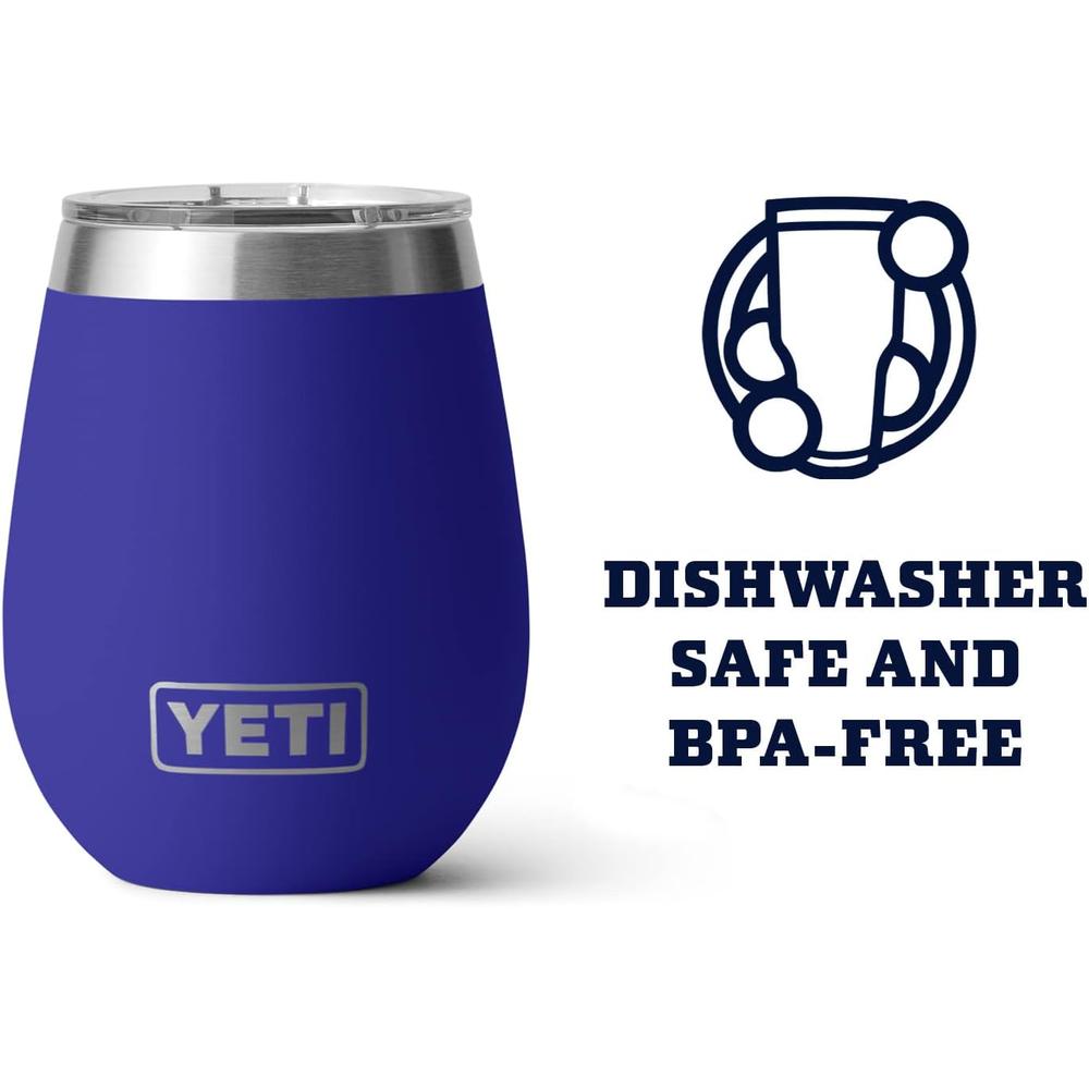 YETI RAMBLER VASO DE VINO DE 10 OZ DE ACERO INOXIDABLE CON TAPA MAGSLIDER | AZUL OSCURO - 4