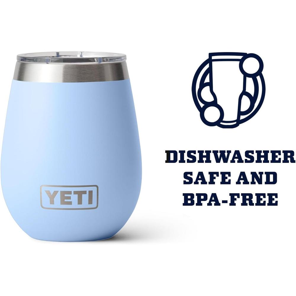 YETI RAMBLER VASO DE VINO DE 10 OZ DE ACERO INOXIDABLE CON TAPA MAGSLIDER | CELESTE - 3