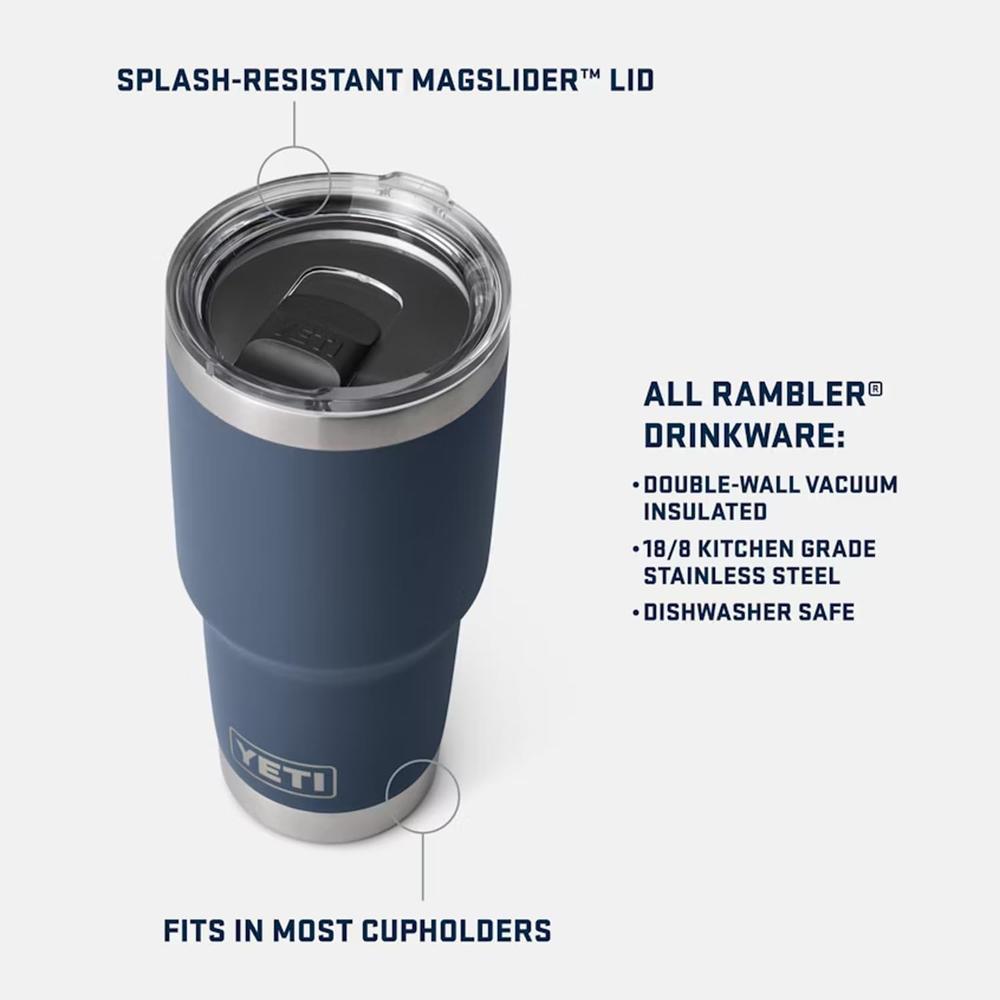 YETI RAMBLER VASO DE 30 OZ DE ACERO INOXIDABLE Y TAPA MAGSLIDER | ANARANJADO - 2
