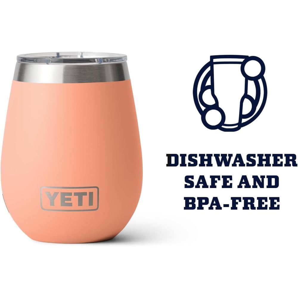 YETI RAMBLER VASO DE VINO DE 10 OZ DE ACERO INOXIDABLE CON TAPA MAGSLIDER | MELOCOTÓN - 3
