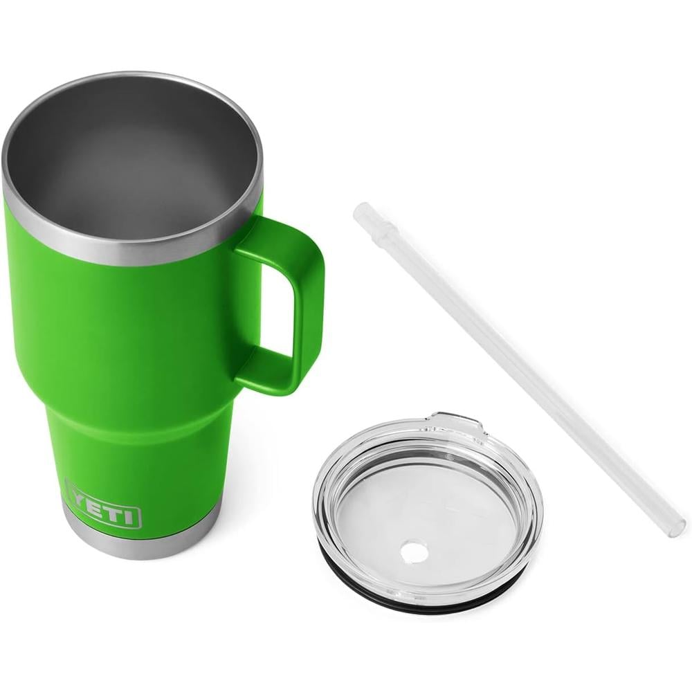 YETI RAMBLER VASO DE 35 OZ DE ACERO INOXIDABLE CON ASA Y TAPA CON SORBETE | VERDE CLARO - 3
