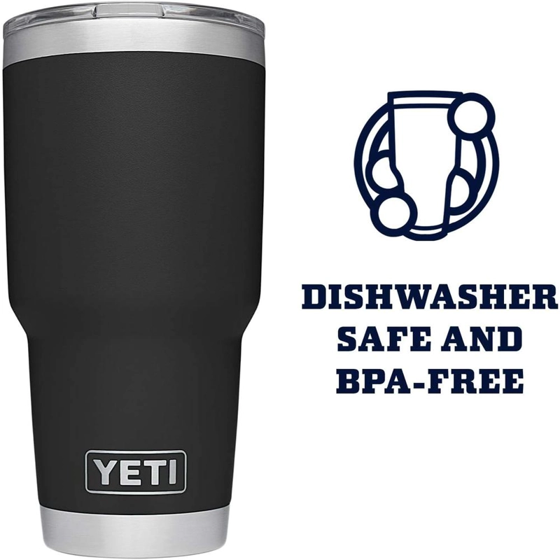 YETI RAMBLER VASO DE 30 OZ DE ACERO INOXIDABLE Y TAPA MAGSLIDER | NEGRO - 5