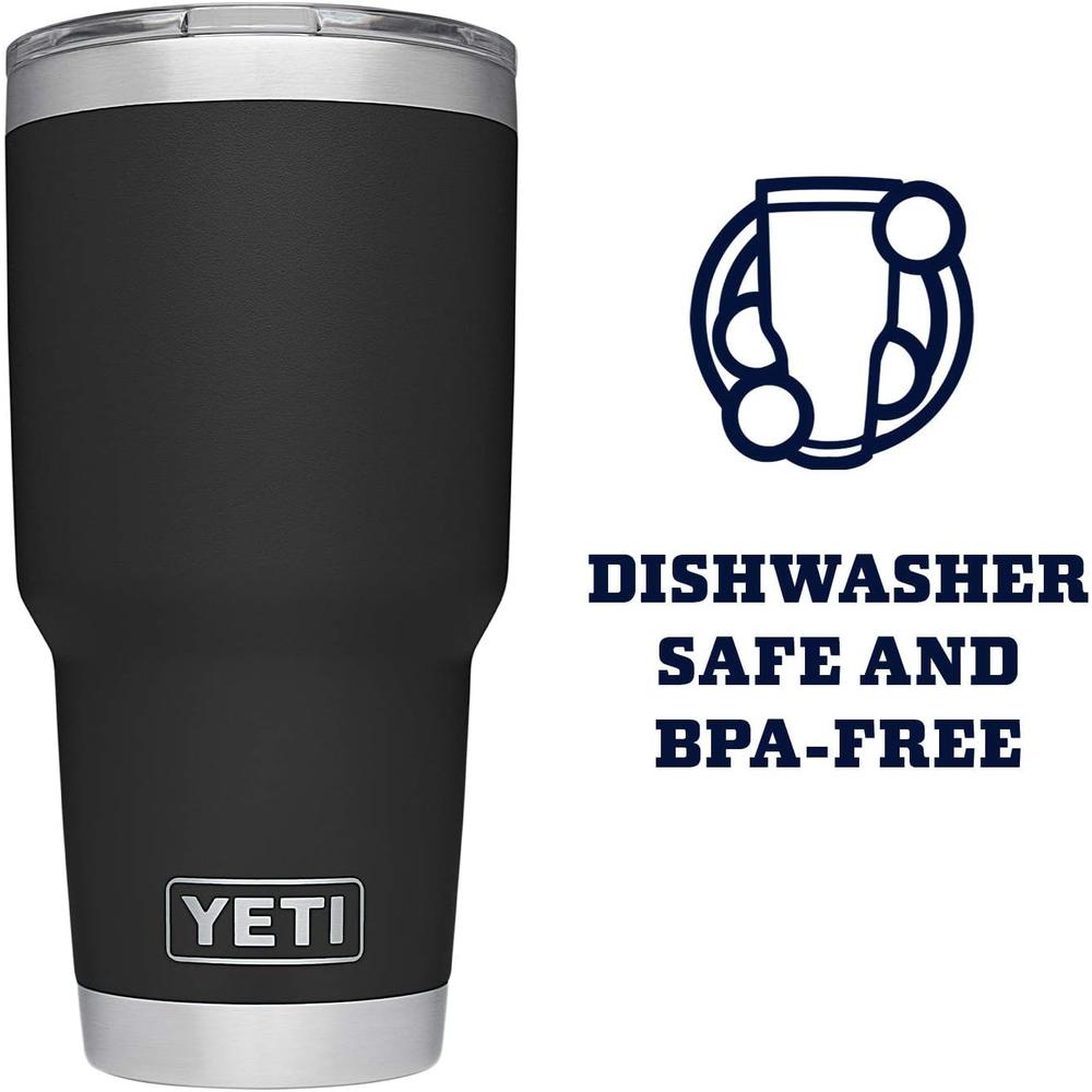 YETI RAMBLER VASO DE 30 OZ DE ACERO INOXIDABLE Y TAPA MAGSLIDER | NEGRO - 5
