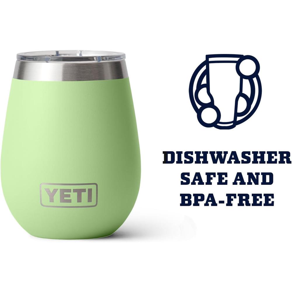 YETI RAMBLER VASO DE VINO DE 10 OZ DE ACERO INOXIDABLE CON TAPA MAGSLIDER | VERDE LIMÓN - 3