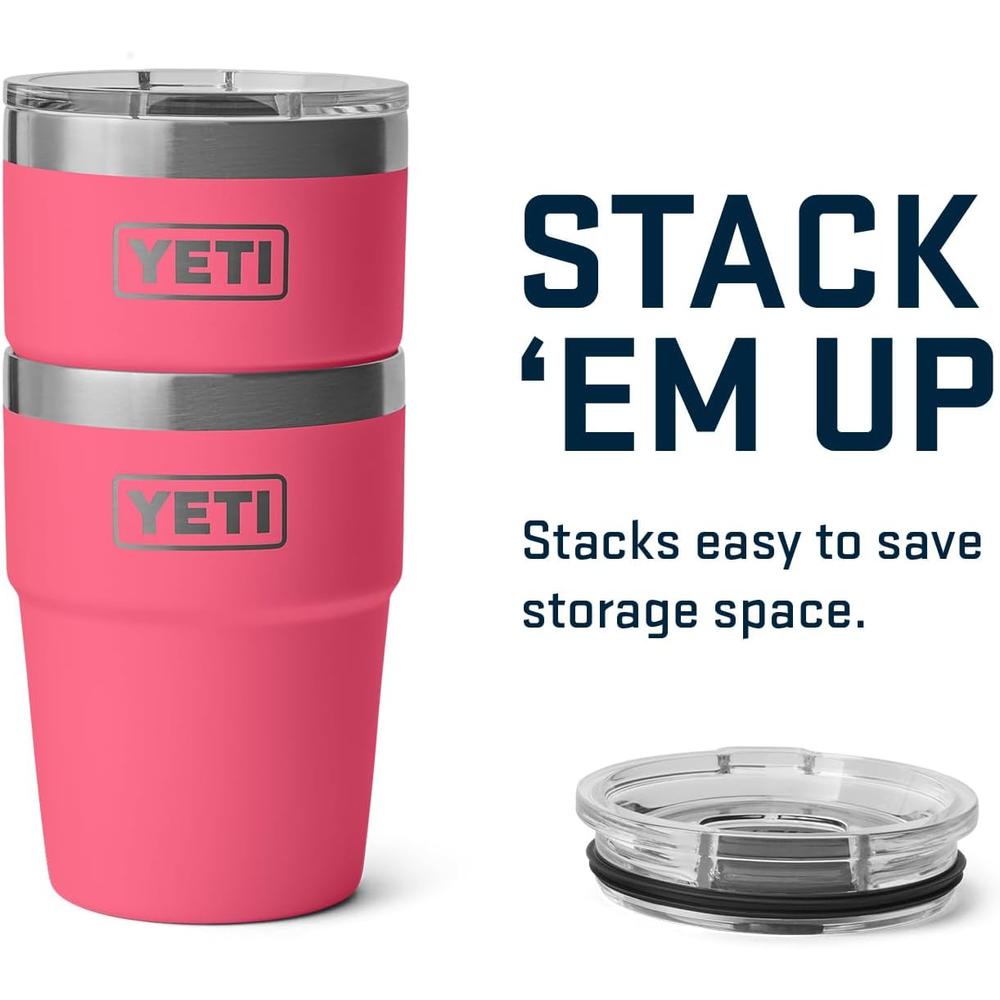 YETI RAMBLER VASO DE 16 OZ DE ACERO INOXIDABLE CON TAPA MAGSLIDER | ROSA - 6