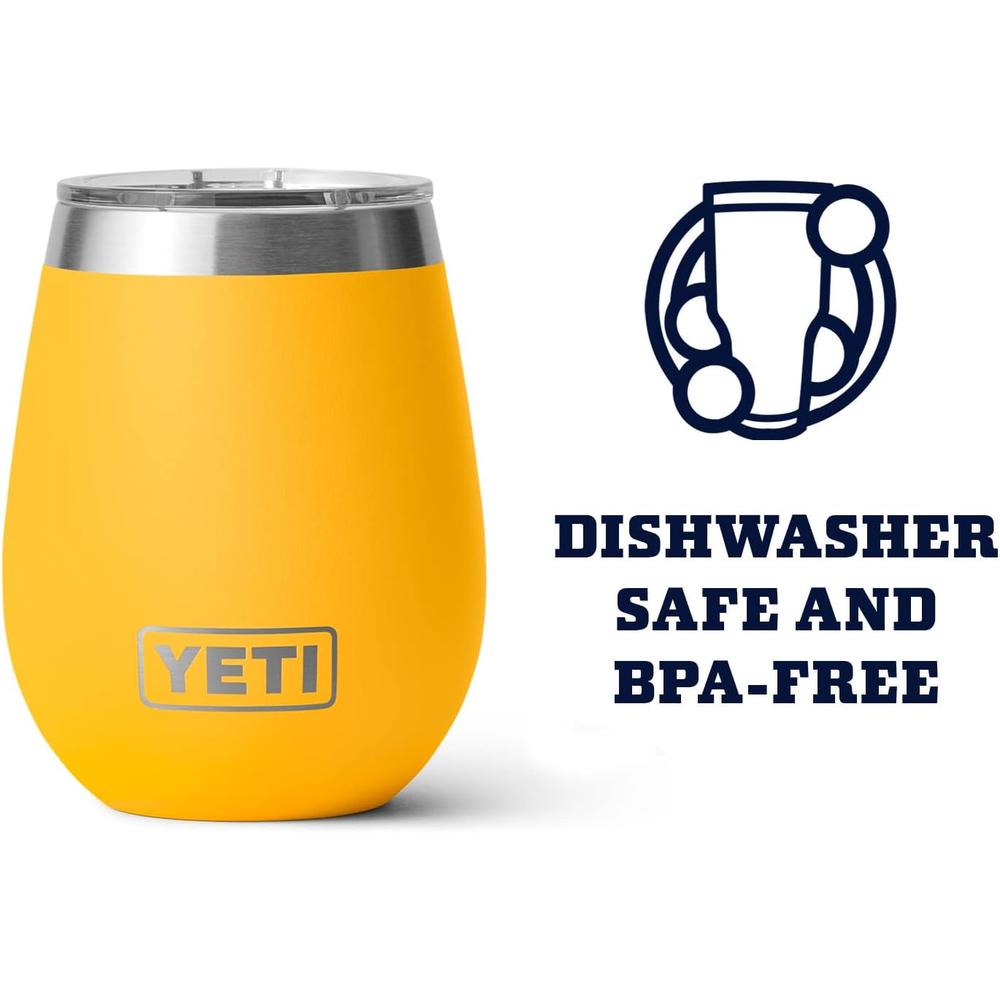 YETI RAMBLER VASO DE VINO DE 10 OZ DE ACERO INOXIDABLE CON TAPA MAGSLIDER | AMARILLO - 4
