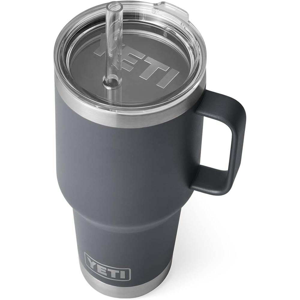 YETI RAMBLER VASO DE 35 OZ DE ACERO INOXIDABLE CON ASA Y TAPA CON SORBETE | GRIS - 1