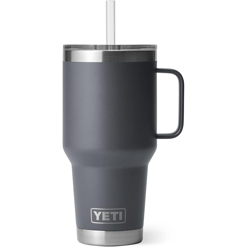 YETI RAMBLER VASO DE 35 OZ DE ACERO INOXIDABLE CON ASA Y TAPA CON SORBETE | GRIS - 5