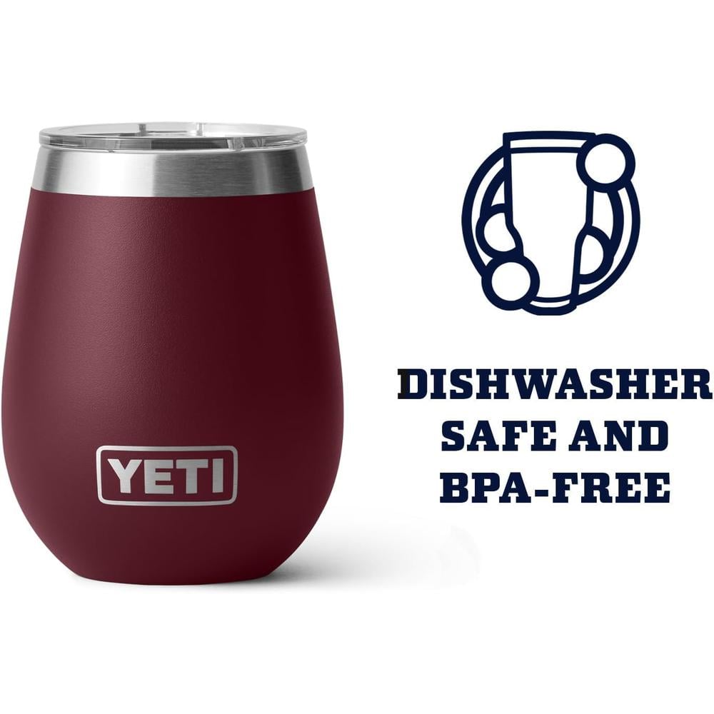 YETI RAMBLER VASO DE VINO DE 10 OZ DE ACERO INOXIDABLE CON TAPA MAGSLIDER | GUINDA - 3