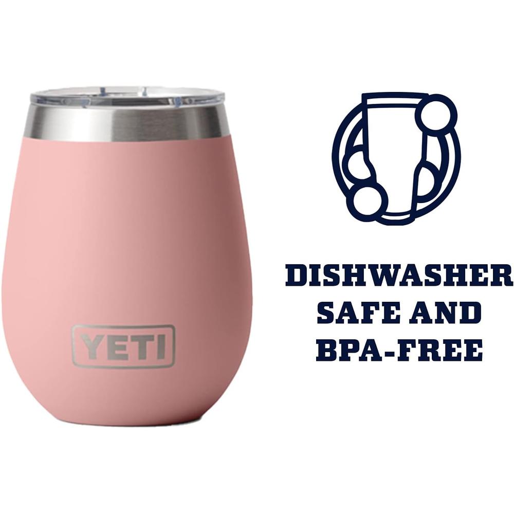 YETI RAMBLER VASO DE VINO DE 10 OZ DE ACERO INOXIDABLE CON TAPA MAGSLIDER | PALO ROSA - 4