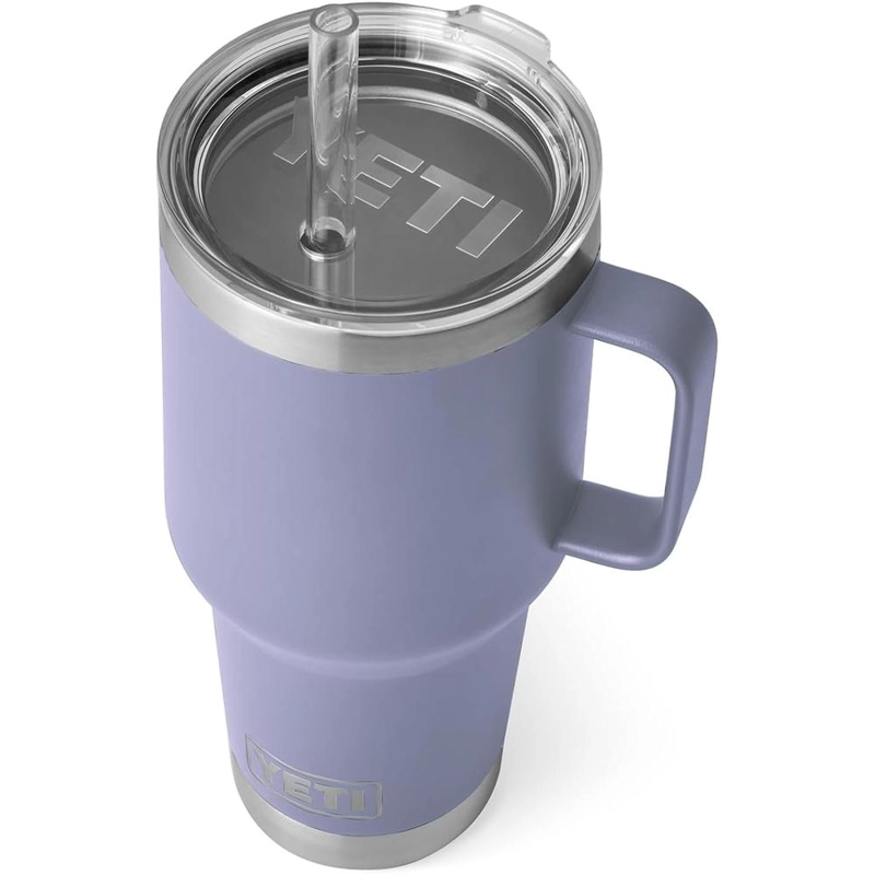 YETI RAMBLER VASO DE 35 OZ DE ACERO INOXIDABLE CON ASA Y TAPA CON SORBETE | LILA - 1