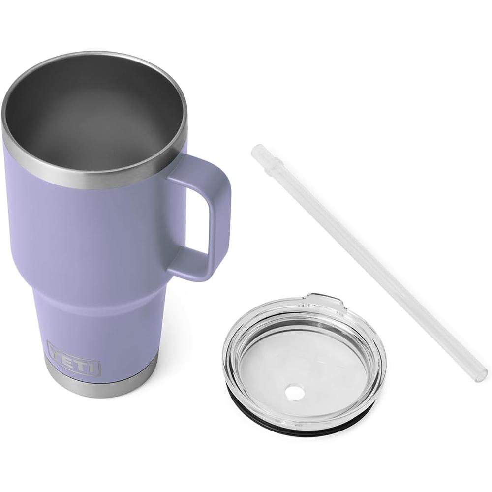 YETI RAMBLER VASO DE 35 OZ DE ACERO INOXIDABLE CON ASA Y TAPA CON SORBETE | LILA - 4