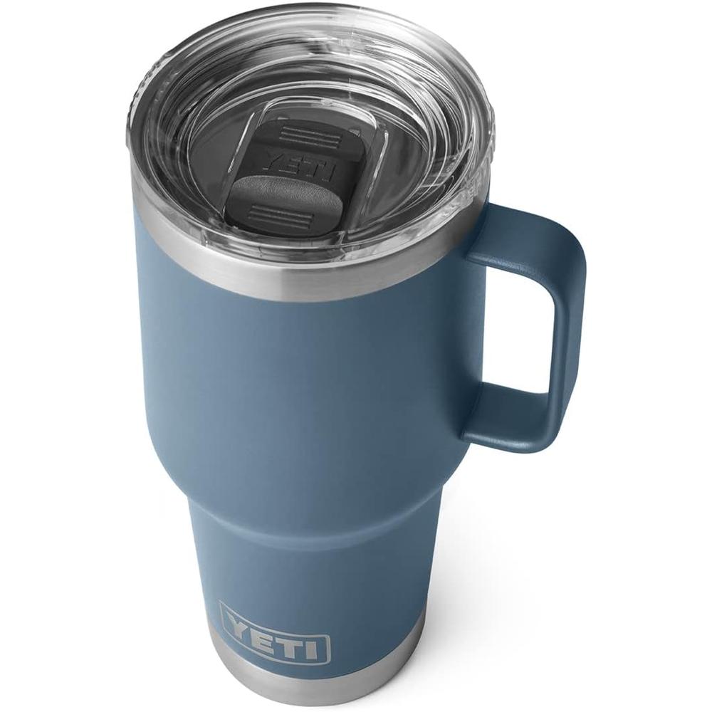 YETI RAMBLER VASO DE 30 OZ DE ACERO INOXIDABLE Y TAPA STRONGHOLD | AZUL ACERO - 1