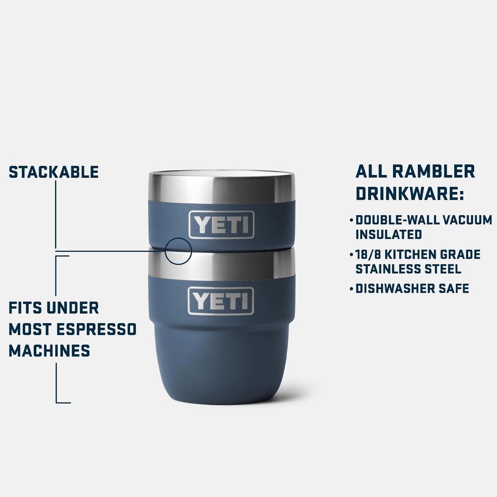 YETI RAMBLER PACK 2 VASOS S DE 4 OZ DE ACERO INOXIDABLE PARA EXPRESO | ROJO - 2