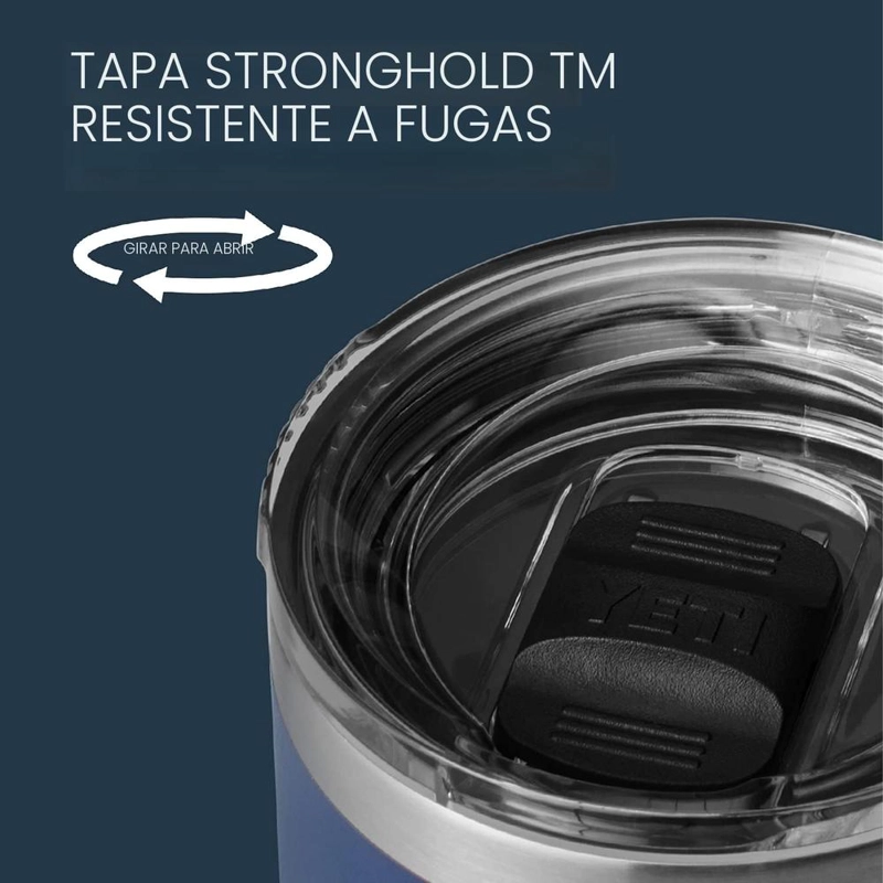 YETI RAMBLER VASO DE 20 OZ DE ACERO INOXIDABLE Y TAPA STRONGHOLD | NEGRO - 4