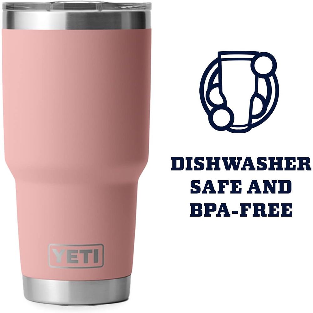 YETI RAMBLER VASO DE 30 OZ DE ACERO INOXIDABLE Y TAPA MAGSLIDER | ROSA - 4