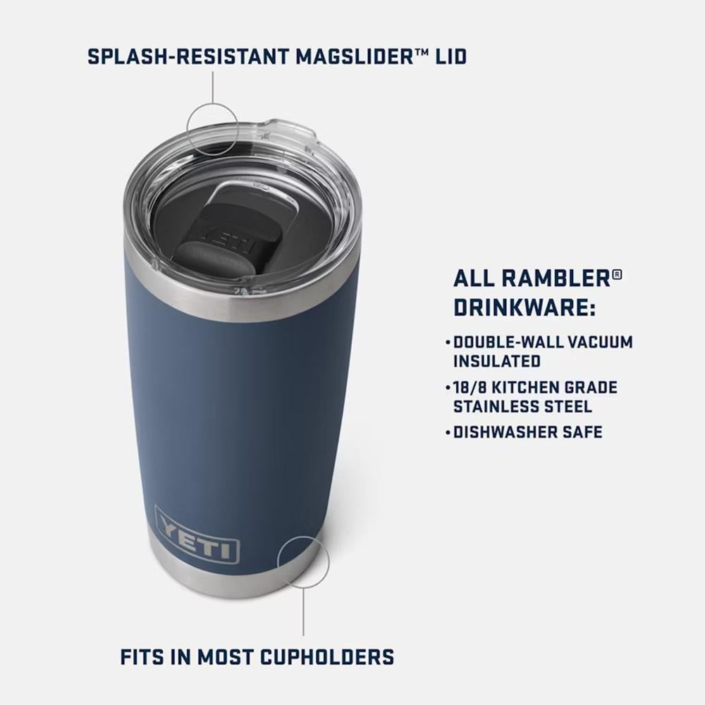 YETI RAMBLER VASO DE 20 OZ DE ACERO INOXIDABLE CON TAPA MAGSLIDER | VERDE OSCURO - 2