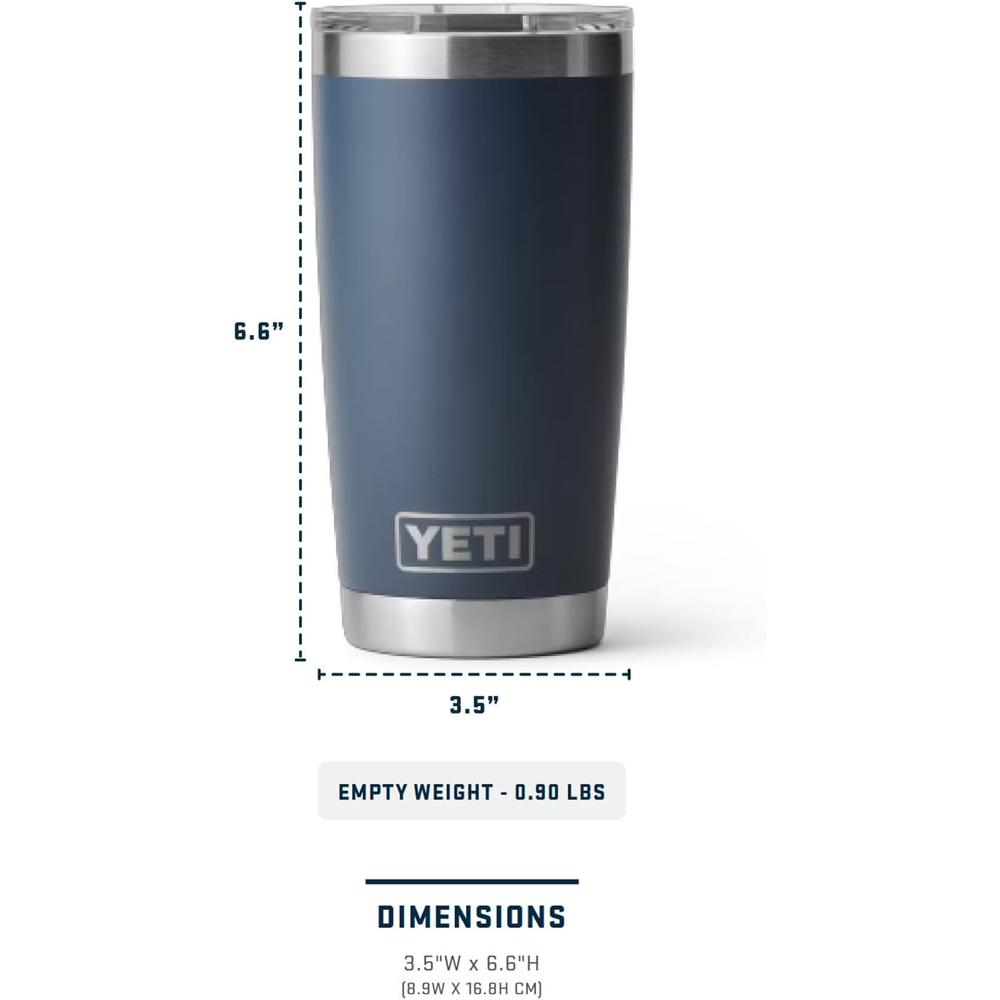 YETI RAMBLER VASO DE 20 OZ DE ACERO INOXIDABLE CON TAPA MAGSLIDER | VERDE OSCURO - 6