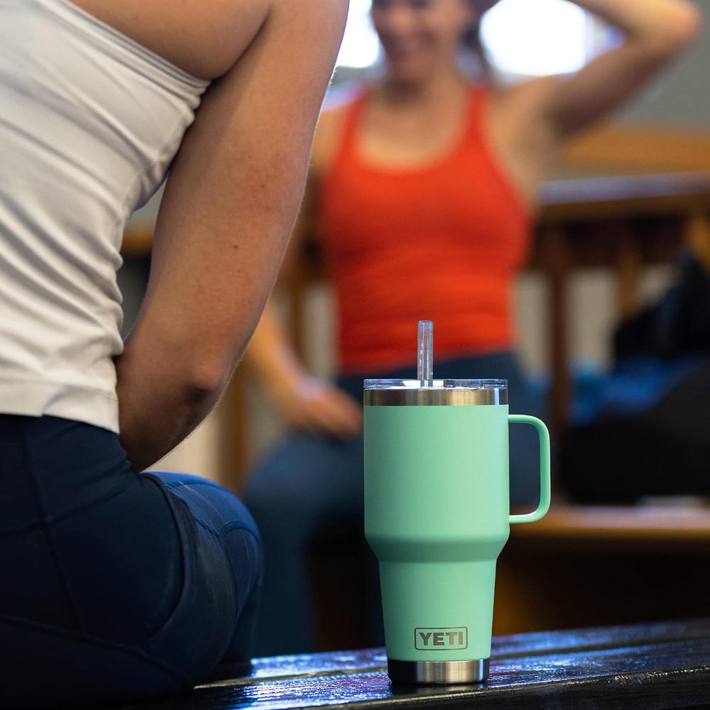 YETI RAMBLER VASO DE 35 OZ DE ACERO INOXIDABLE CON ASA Y TAPA CON SORBETE | NARANJA ARCILLA - 2