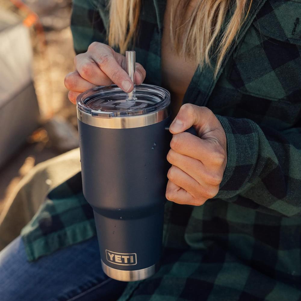 YETI RAMBLER VASO DE 35 OZ DE ACERO INOXIDABLE CON ASA Y TAPA CON SORBETE | NARANJA ARCILLA - 5