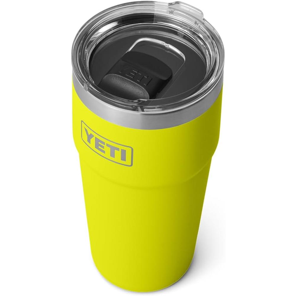 YETI RAMBLER VASO DE 20 OZ DE ACERO INOXIDABLE Y TAPA MAGSLIDER | NEGRO AMARILLO - 1