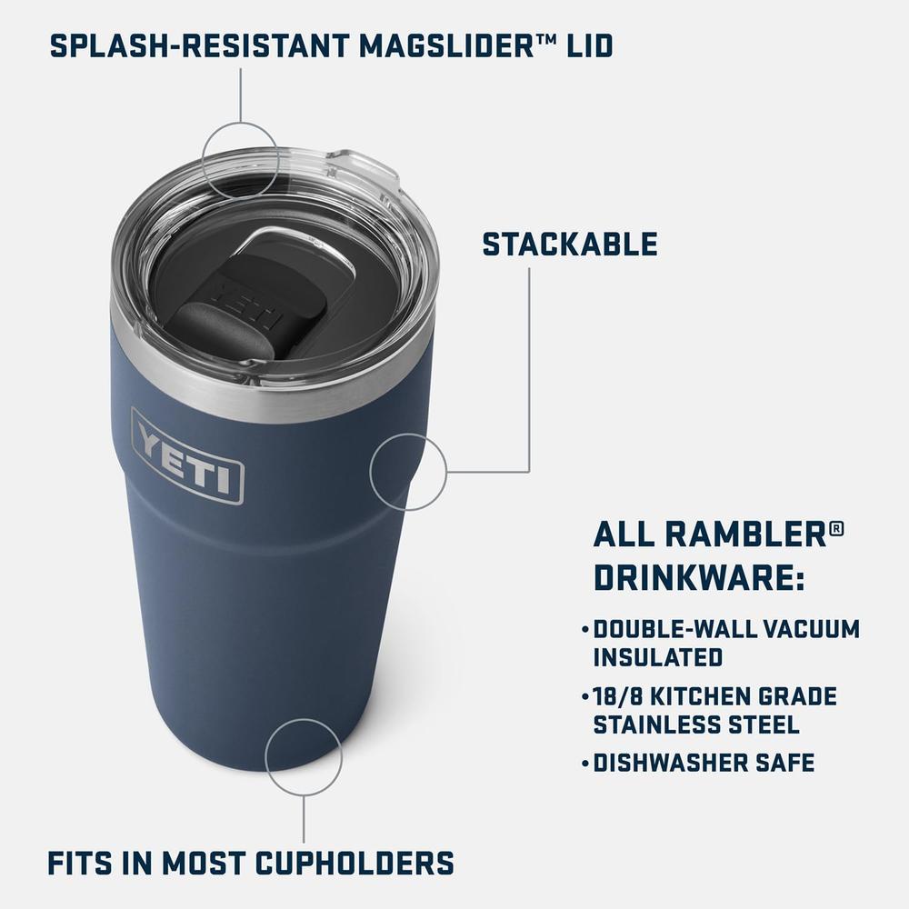 YETI RAMBLER VASO DE 20 OZ DE ACERO INOXIDABLE Y TAPA MAGSLIDER | VERDE LIMÓN - 2