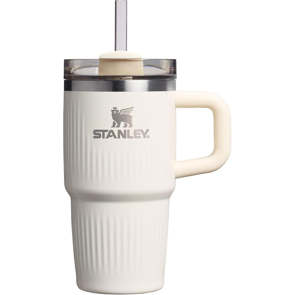 STANLEY QUENCHER H2.0 TUMBLER CON ASA Y PAJILLA 20 OZ | CREAM GLOSS STRIATED - 1