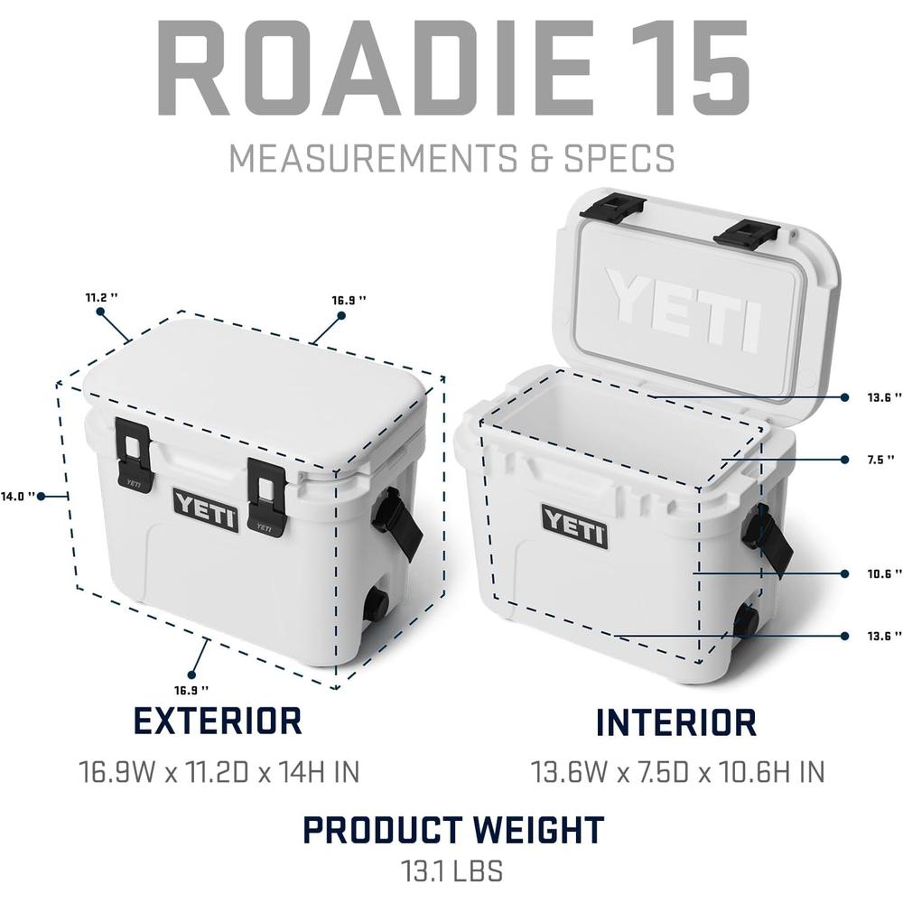 YETI ROADIE 15 COOLER DURO CON CORREA DE HOMBRO | ROSA BEBÉ - 6