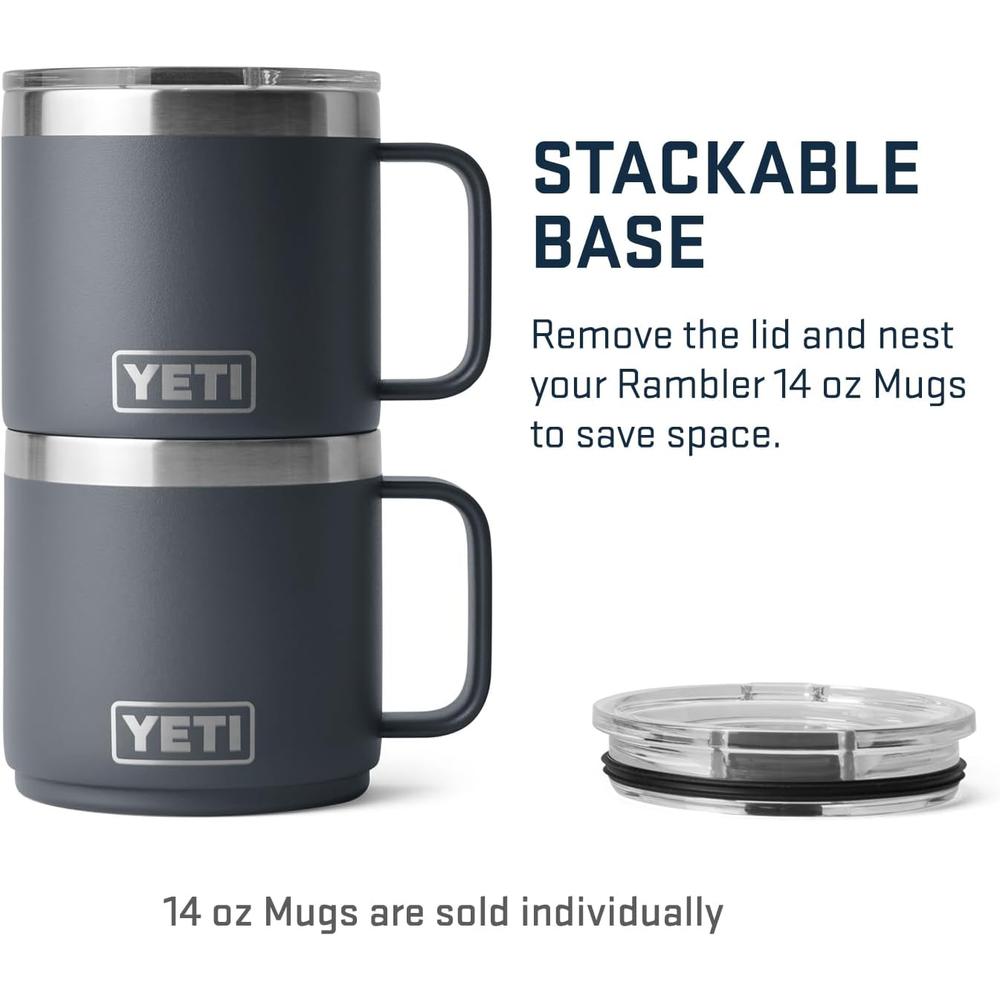 YETI RAMBLER TAZA APILABLE CON TAPA MAGSLIDER DE 14 OZ | GRIS - 2