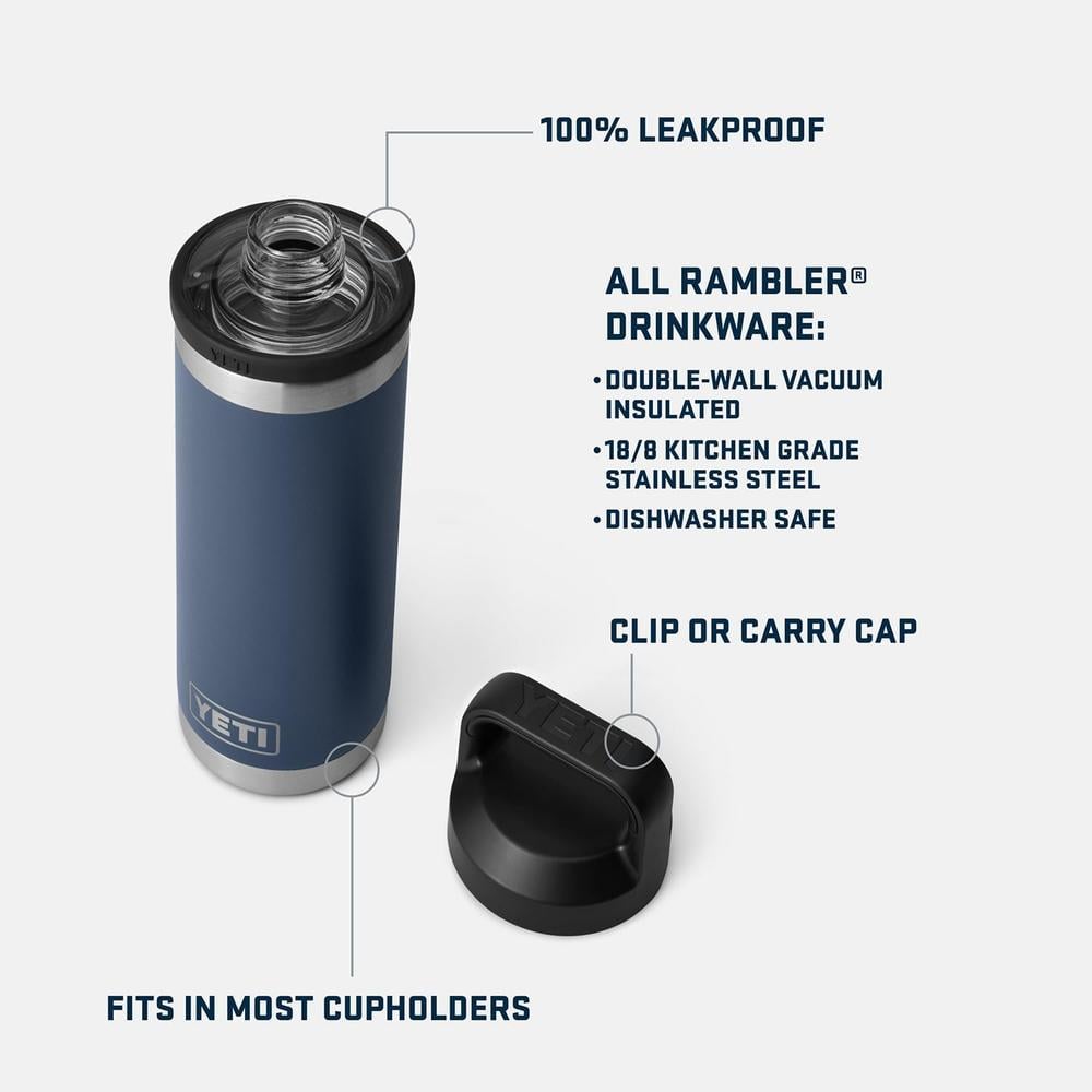 YETI BOTELLA RAMBLER CON TAPA DE CHUPÓN ROJA DE 18 OZ | BLANCO - 2