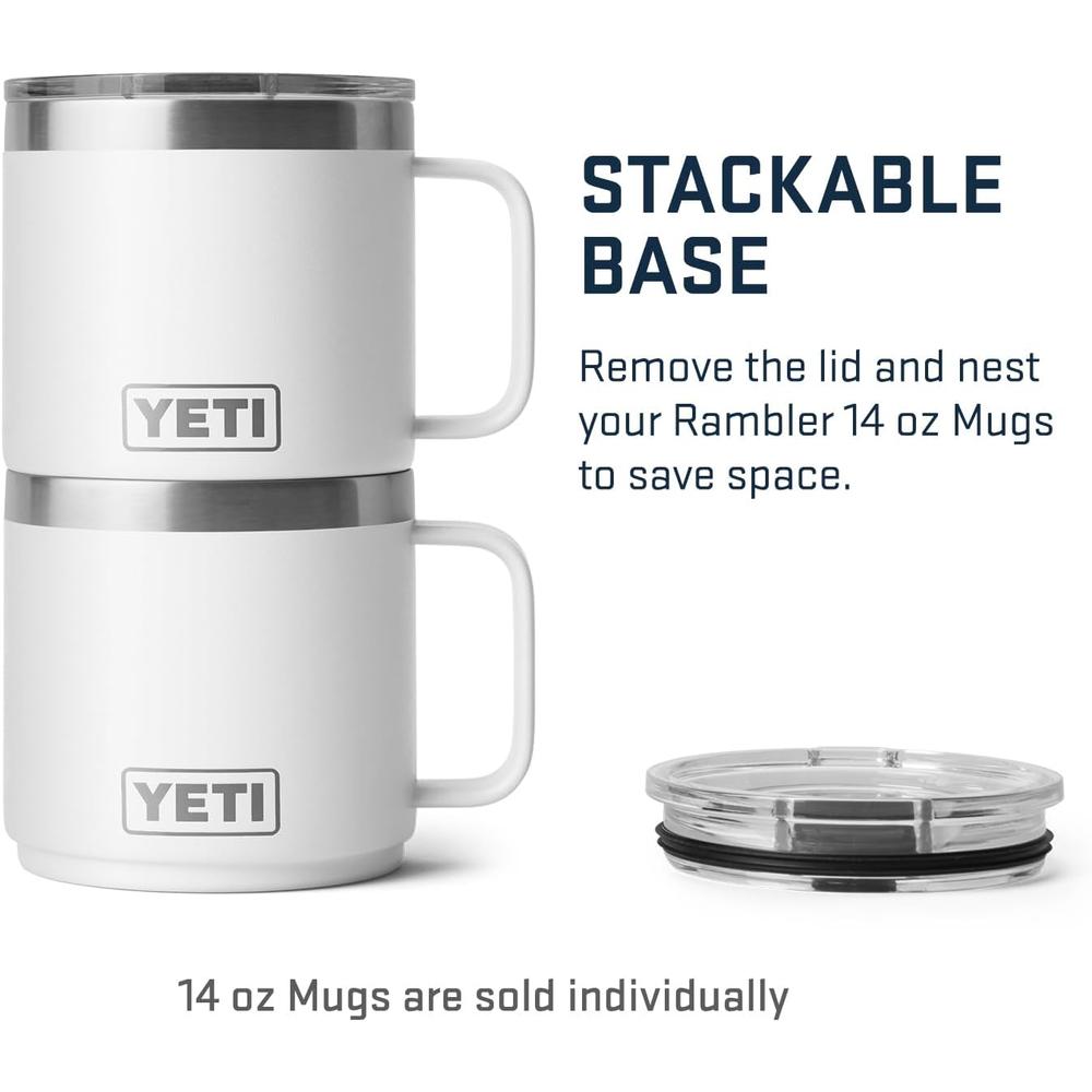 YETI RAMBLER TAZA APILABLE CON TAPA MAGSLIDER DE 14 OZ | BLANCO - 2