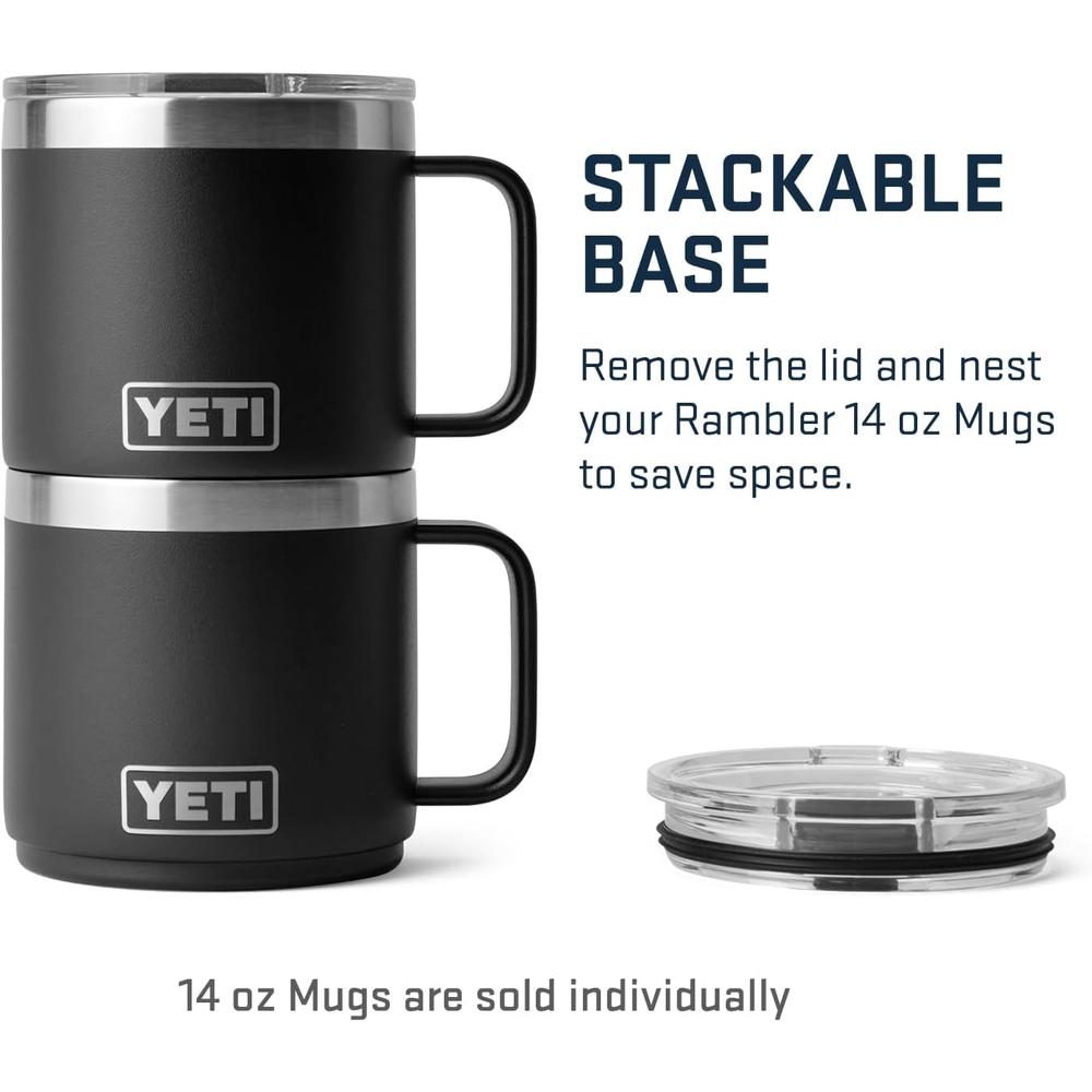 YETI RAMBLER TAZA APILABLE CON TAPA MAGSLIDER DE 14 OZ | NEGRO - 2