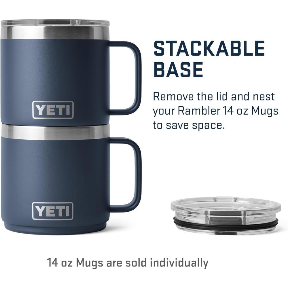 YETI RAMBLER TAZA APILABLE CON TAPA MAGSLIDER DE 14 OZ | AZUL MARINO - 2