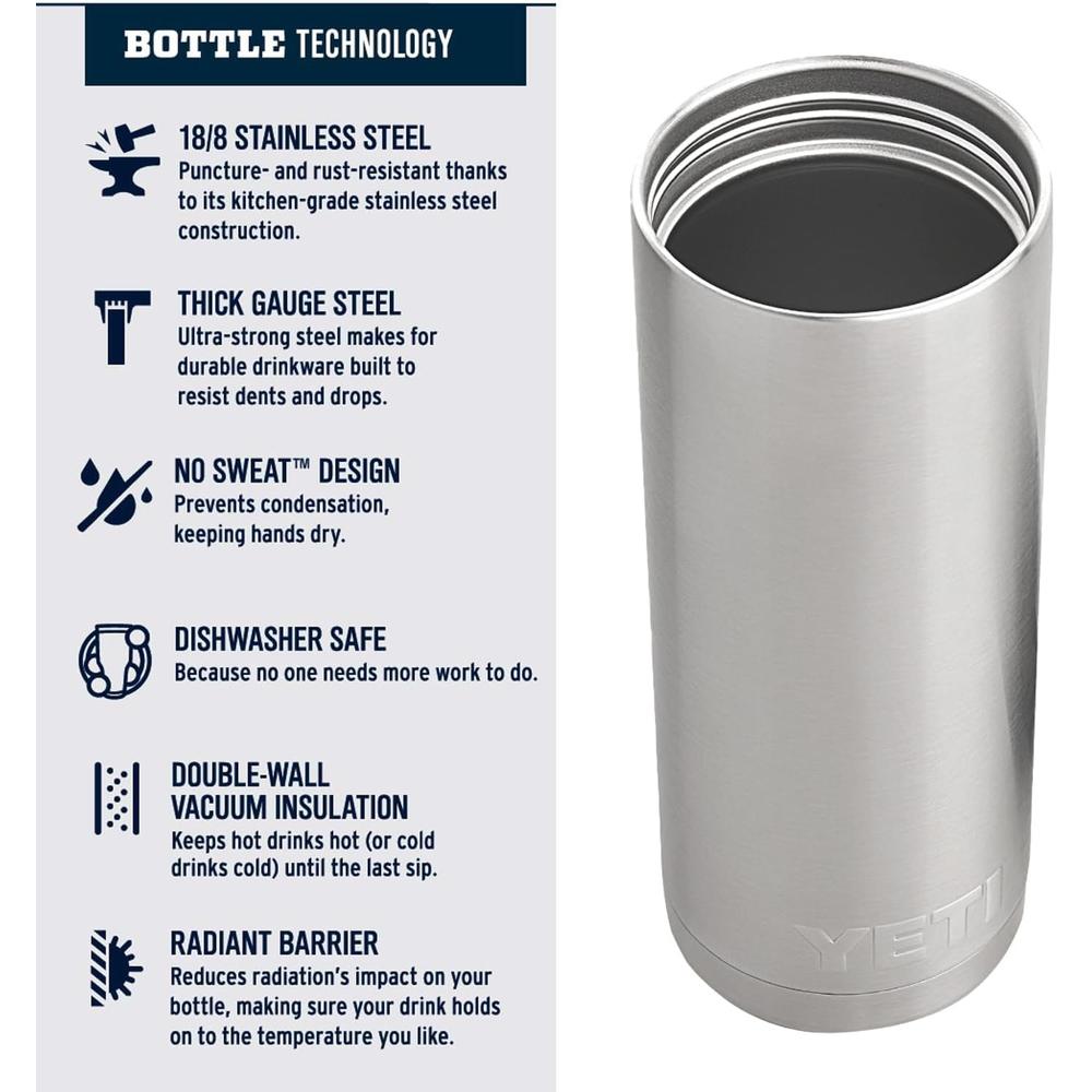 YETI BOTELLA RAMBLER TÉRMICA CON TAPA HOT SHOT DE 18 OZ | BLANCO - 4