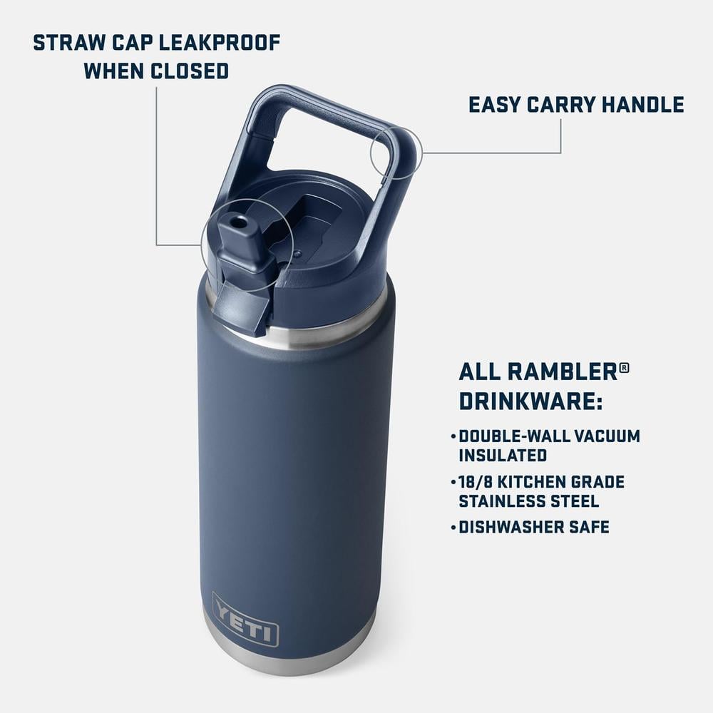 YETI BOTELLA RAMBLER CON TAPA DE CAÑITA DE 26 OZ | CELESTE NEÓN - 2
