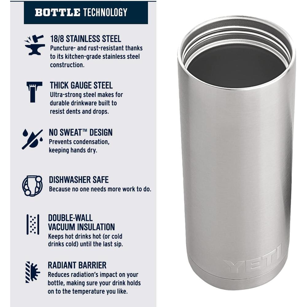 YETI BOTELLA RAMBLER TÉRMICA CON TAPA HOT SHOT DE 18 OZ | ROJO OSCURO - 4