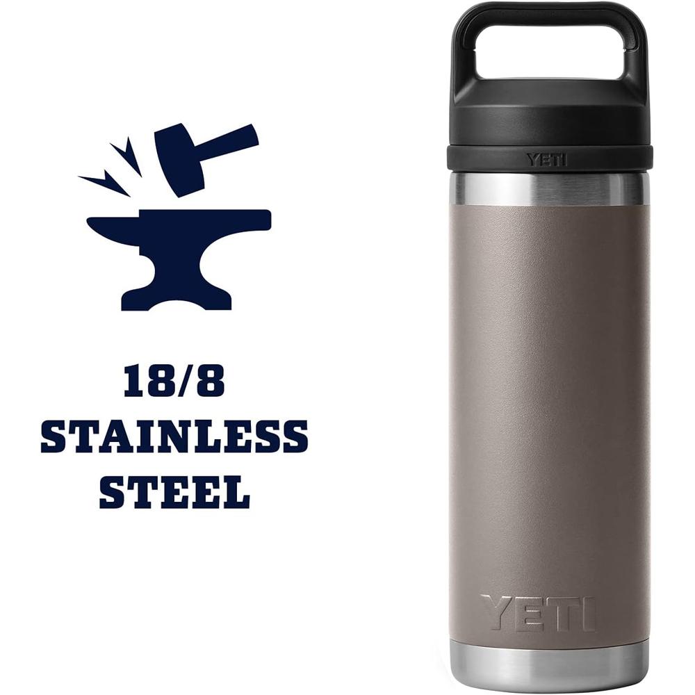 YETI BOTELLA RAMBLER CON TAPA CHUNG DE 18 OZ | GRIS CLARO - 6