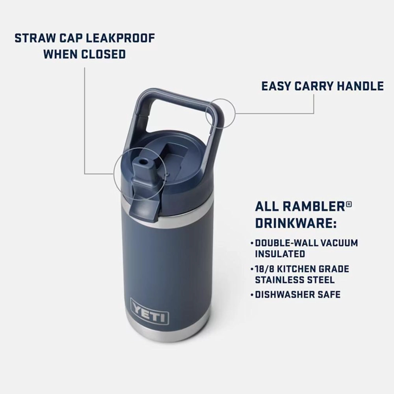 YETI BOTELLA RAMBLER JR. PARA NIÑOS CON CAÑITA DE 12 OZ | NARANJA FUERTE - 2