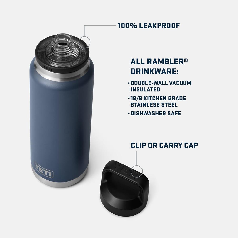 YETI BOTELLA RAMBLER CON TAPA PARA SORBOS DE 36 OZ | ROJO FUERTE - 2