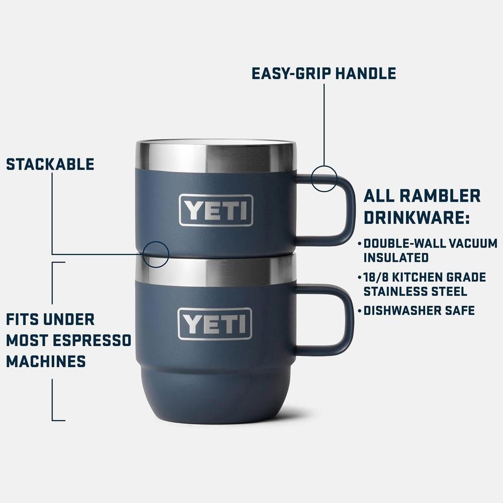 YETI RAMBLER PACK DE 2 TAZAS DE ACERO INOXIDABLE DE 6 OZ | ROSA BEBÉ - 2