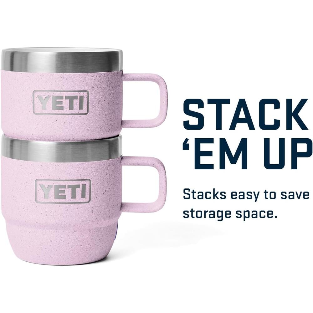 YETI RAMBLER PACK DE 2 TAZAS DE ACERO INOXIDABLE DE 6 OZ | ROSA BEBÉ - 5