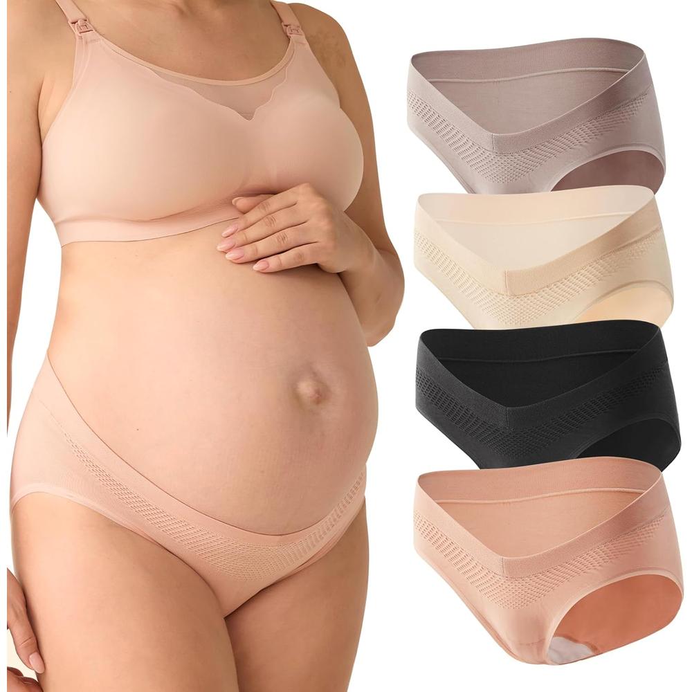 MOMCOZY ROPA INTERIOR DE MATERNIDAD BAJO VIENTRE (PACK DE 4UND) - 1