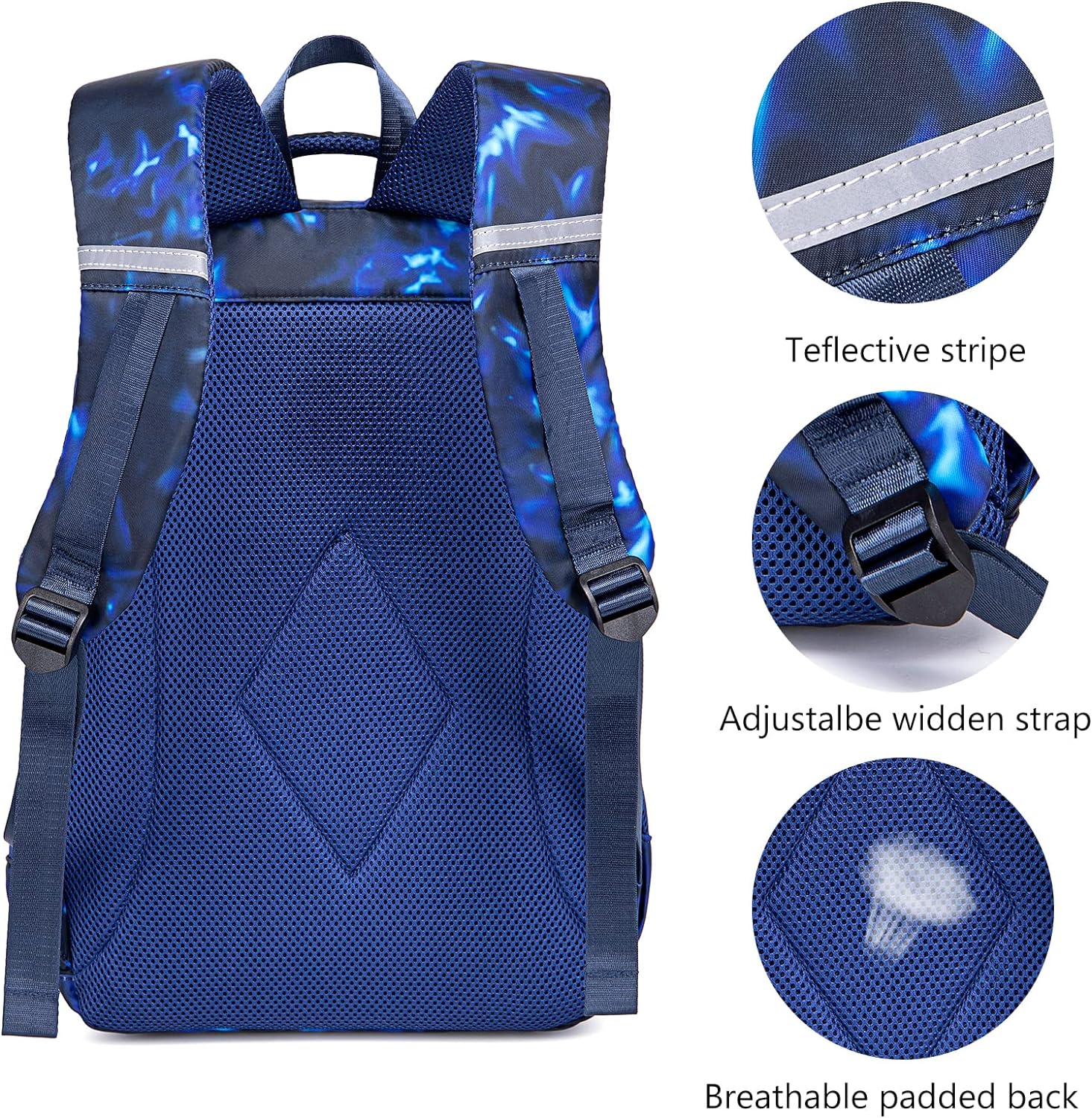 MOCHILA PARA NIÑOS Y NIÑAS, BOLSAS ESCOLARES PARA ADOLESCENTES, CONJUNTO DE MOCHILA ESCOLAR CON LONCHERA Y ESTUCHE PARA LÁPICES - 6